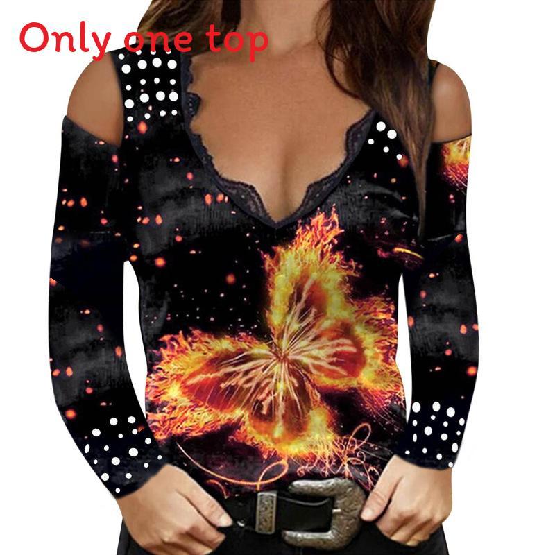 Street Style T Shirt With Floral Print And Long Sleeves For Women
