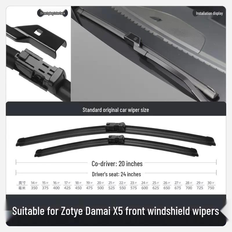 BYD Song MAX Frameless Silent Wiper Blades: Car-Specific Rubber Strips & Accessories Set