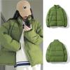 2025 Winter Green Trendy Korean Style Unisex Padded Cotton Jacket - Women's Short, Loose Fit