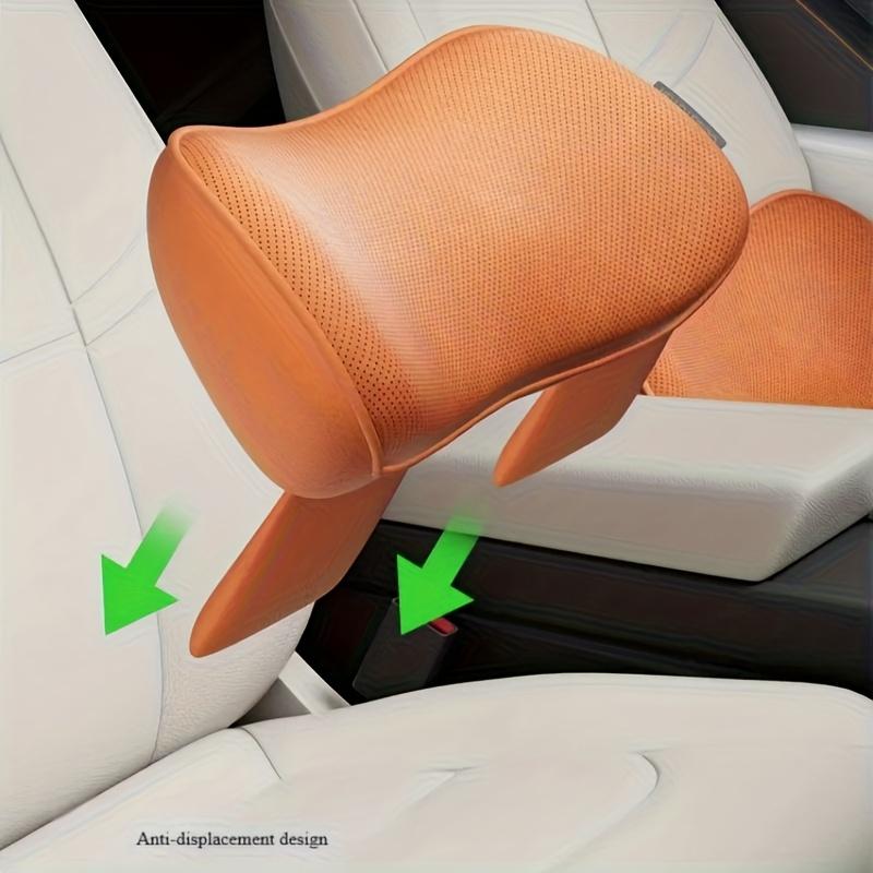 Luxury Car Lumbar Support Seat Cushion Artificial Faux Suede Cover Memory Foam Filling Perforated Breathable Design