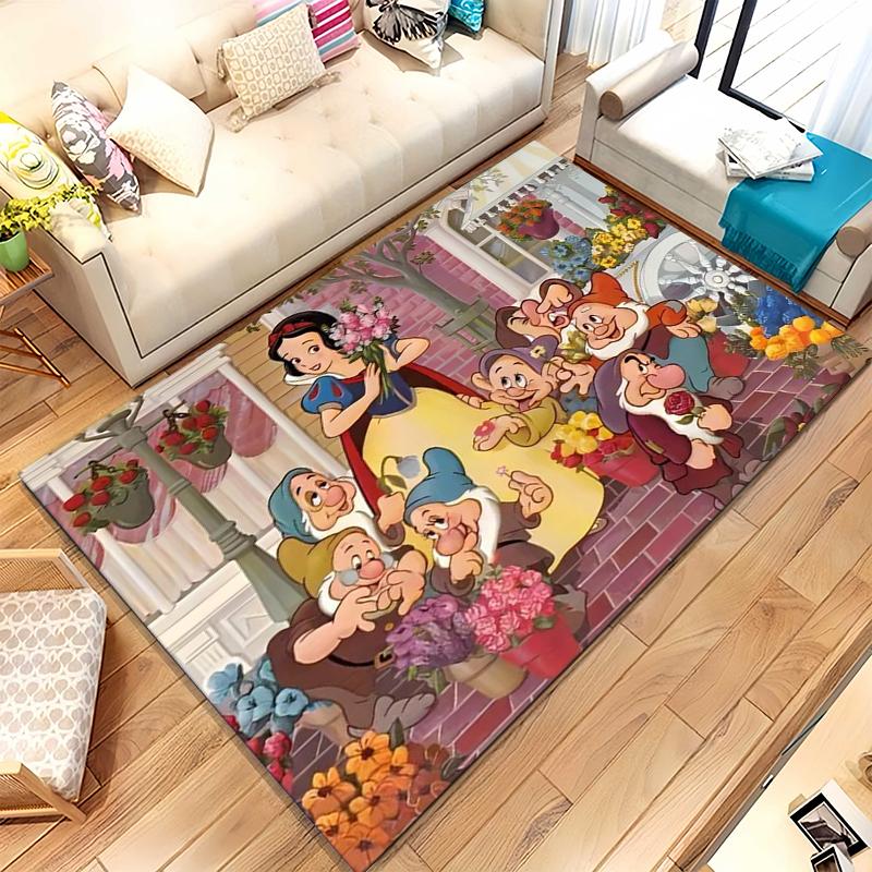 Snow White Princess Cartoon Girl Living Room Non-Slip Area Rug Soft Carpet for Bedroom Kids Playroom Sofa,Home Decor Doormat