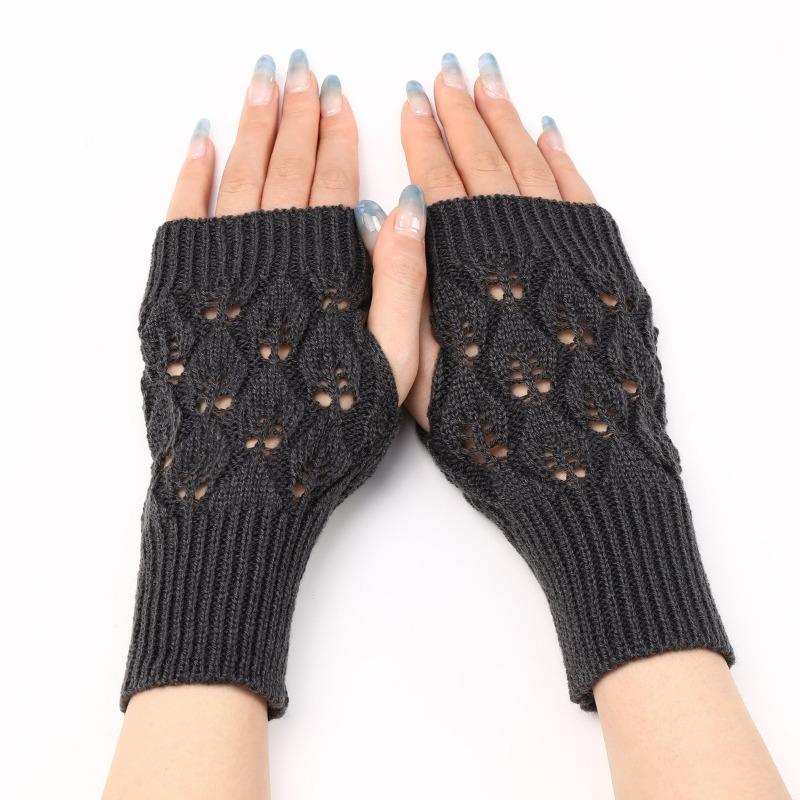 

Botvotee Half Finger Winter Gloves Winter Sleeves for Women Y2k Soft Warm Knitting Arm Gloves Fingerless Unisex Mitten Guantes One Size темно-сірий колір