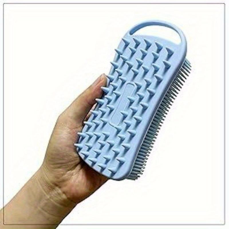 Silicone Body Scrubber and Shampoo Brush, 2-in-1 Soft Exfoliating Loofah, Shower Scalp Massager, Easy To Clean, Unscented, No Battery Needed