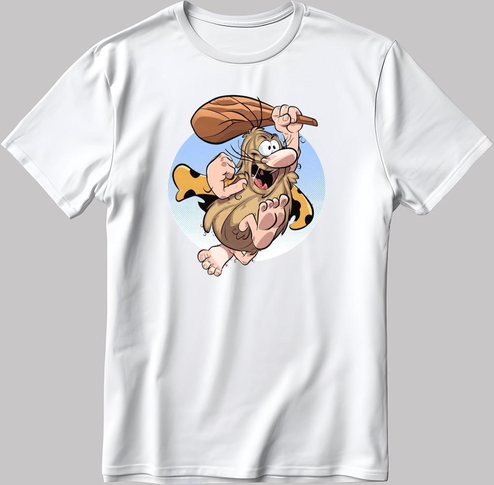 

Капитан Пещерный человек Забавная футболка с коротким рукавом, белая/черная, мужская/женская R219 L