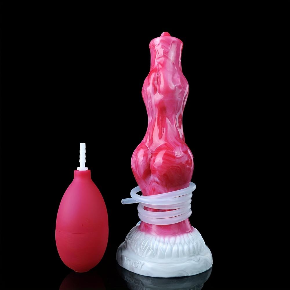 Fantasy Double Knot Silicone Dildo, Water-Spray Design with Injector & Air Pump, Soft Liquid Silicone, Strong Suction Cup,8.18 Inch Fantasy Collection