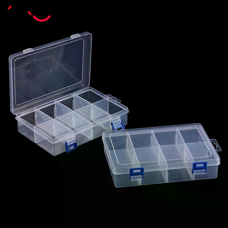 Multifunctional Tool Case 20*13.5*4.5cm Large 8 Grids Plastic Storage Box Screw Electronic Component Transparent Organizer