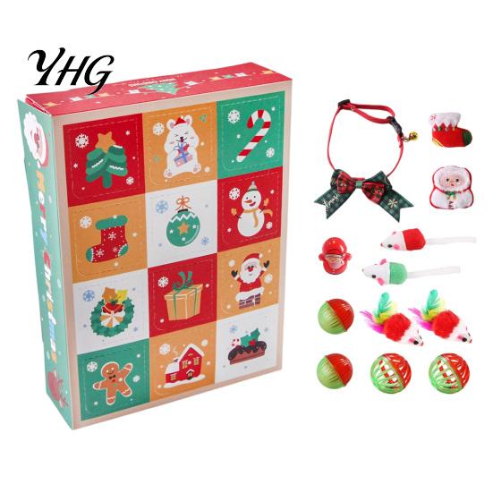 Holiday Pet Gift Box Christmas Cat Advent Calendar 2026, 12 Days Toys Set Countdown Enrichment with Interactive Mice, Balls, Plush Toys, Gifts