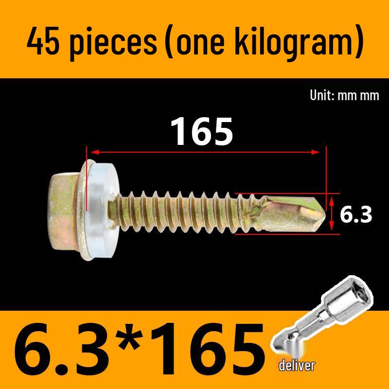 KI9S Stainless Steel Self-Drilling Hex Screw for Tile & Iron, M4