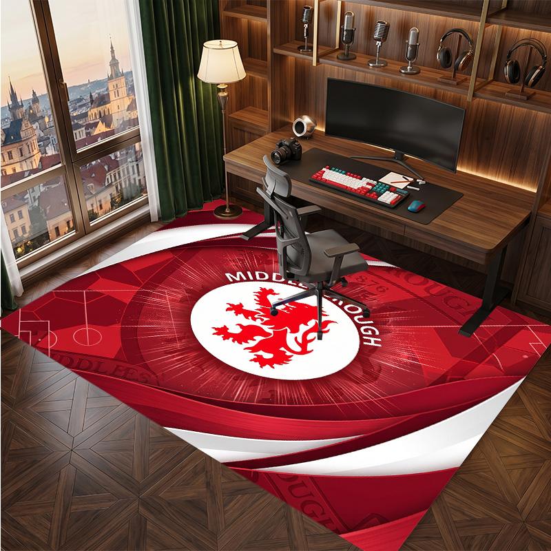 Tappeto in Velluto di Cristallo con Stampa del Middlesbrough Football Club, Comodo Assorbente d'Acqua Antiscivolo Tappeto per Pavimenti Interni