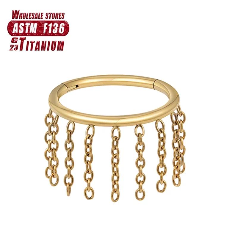 F136 Titan Piercing Septum Zirkon Ohr Tragus Knorpel Nasenringe Daith Helix Ring Clicker Schmuck für Damen Mädchen Geschenk