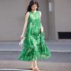 Demana French Style Floral Print A-Line Midi Dress