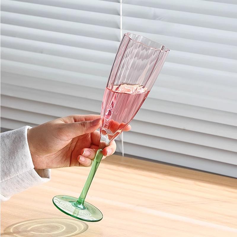 New Petal Red Wine Glasses Home Tall Glasses Restaurant Premium Feeling Champagne Glasses