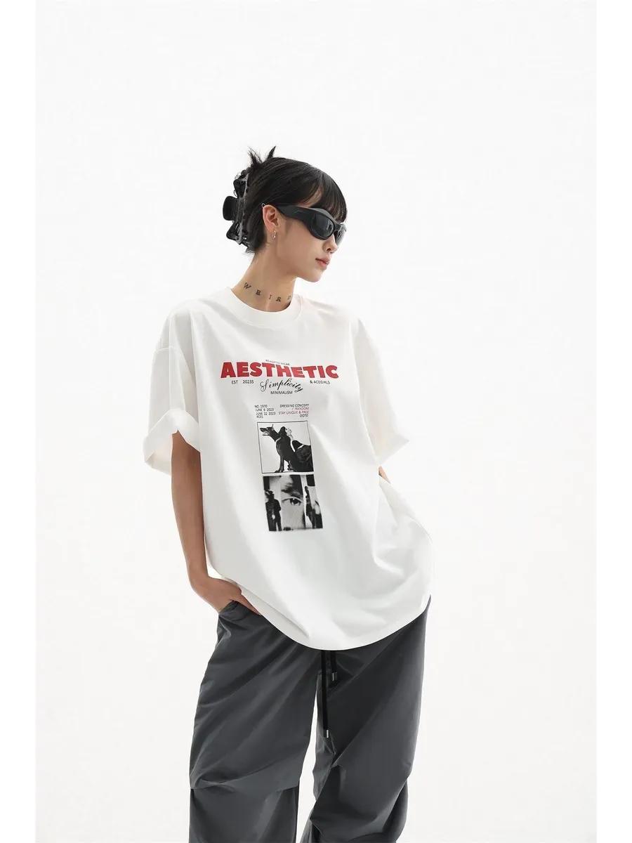 Oversized Thick Printed T-shirt aesthetics S