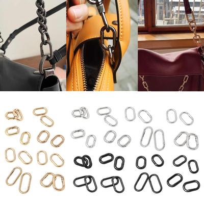 2 Pcs/Set Oval Rings Buckle Spring Oval Rings Spring Keyring Buckles Metal Oval Rings for Bag Purses Belts Keychain