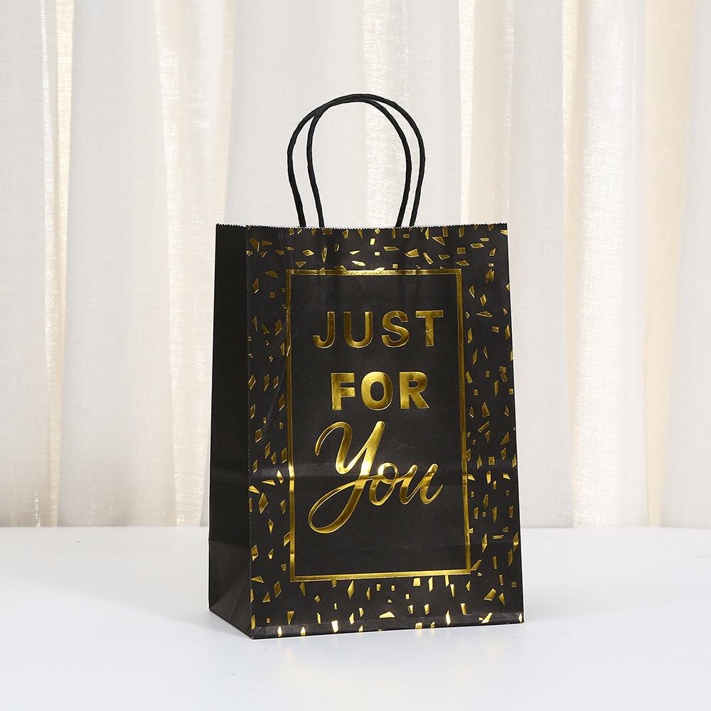 StoBag Luxury Gift Wrapping Bags for Sweets Black and White Elegant Design Paper Bags Personalized Packaging Birthday Treat Bags