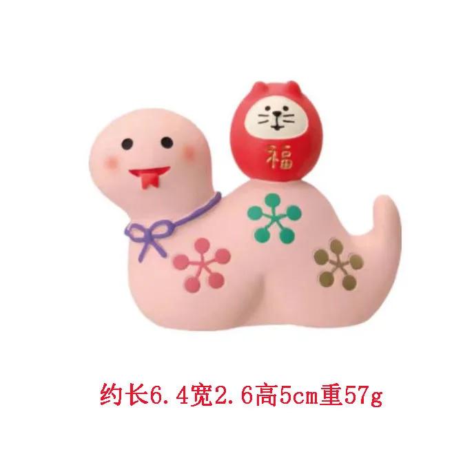 Japanese Style ZAKKA Cat Crafts Small Ornaments for Chinese New Year Snake Year Trend Bonsai Food and Decorative Resin Figurines