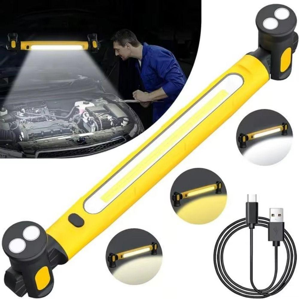 Rotating Magnetic Base LED Work Light Rechargeable Under Hood Work Light Bar Vehicle Inspection