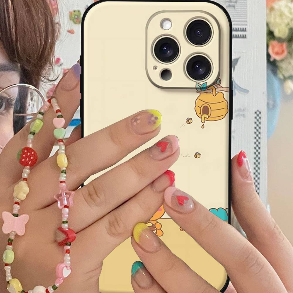Cartoon K-kakao Cute Friends Phone Case For IPhone 1716 15 14 13 Pro Max 11 12 Mini X Xs XR Black Silicone Cover