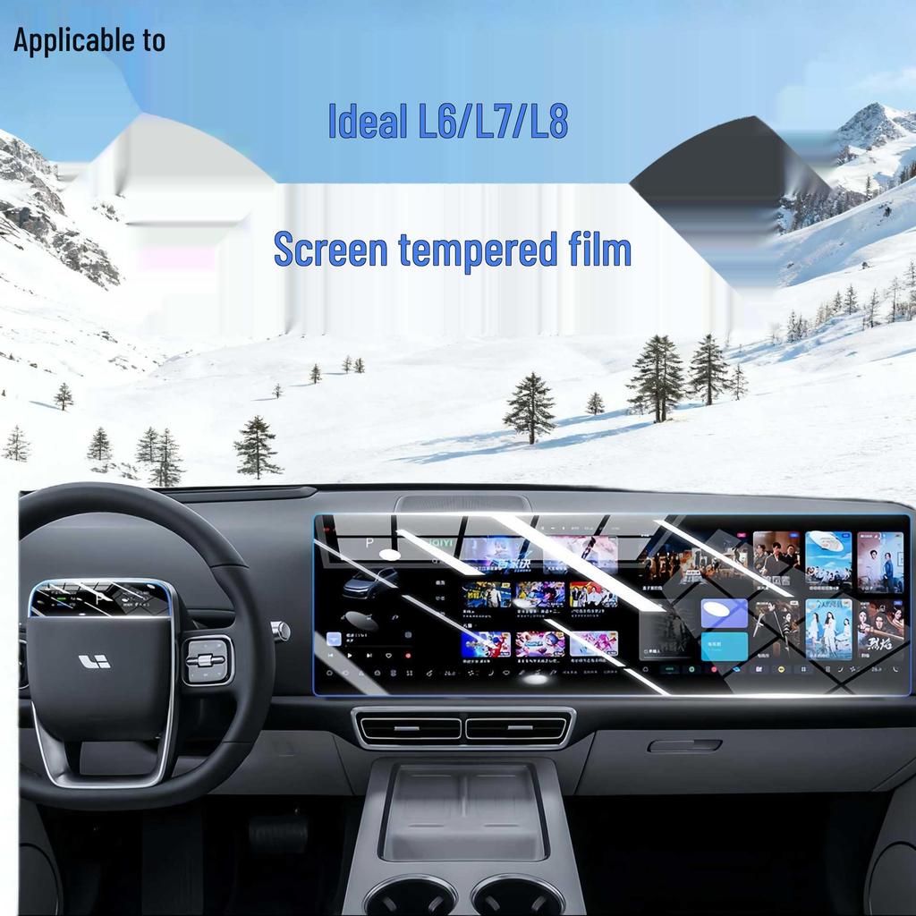 Compatible with 25 Li Auto L6/L7/L8 models: Central Control Screen Tempered Film Interior Protection, Refresh Version.