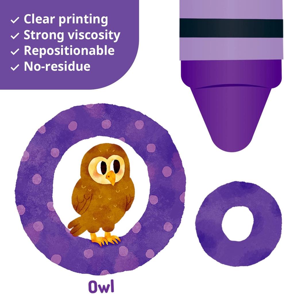 Animal Alphabet Numbers Decals Stickers For Kids Room Decor Peel And Stick Removable Educational Abc Letters