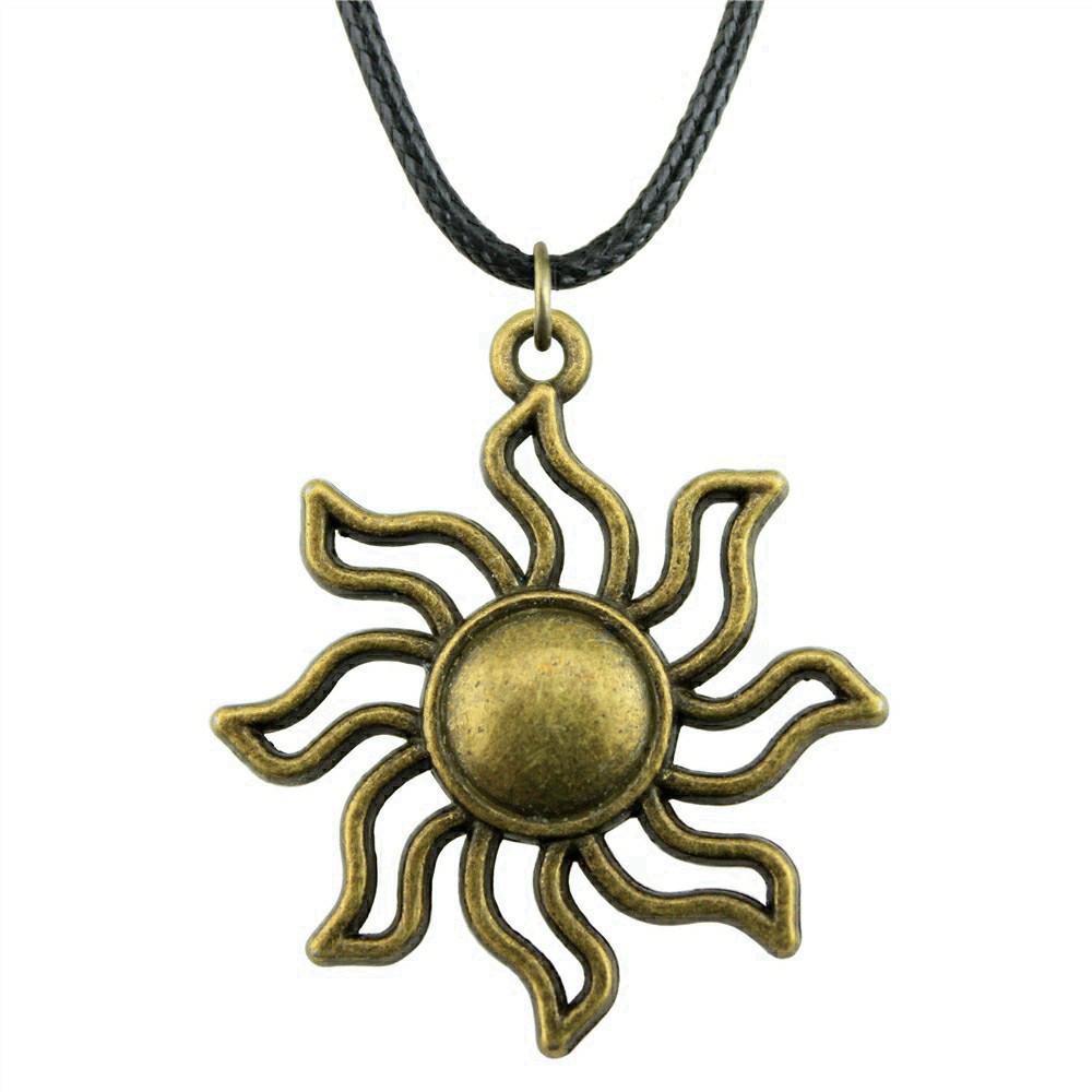 Star Pendant Necklace Vintage Minimalist Moon Sun Charms Cosmic Jewelry With 45cm Leather Chain