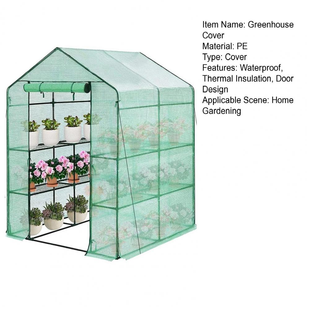 143x143x195CM Sera PE Kapak Su Geçirmez Yedek Kapak Kapılı Isı Yalıtımı ve Yağmur Geçirmez Seralar Şeffaf