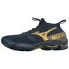 Mizuno Wave Lightning Neo 2 Bequeme Stoßdämpfung Rutschfest Langlebig Low Top Volleyballschuhe Herren Sneaker Schwarz Gold V1GA220241