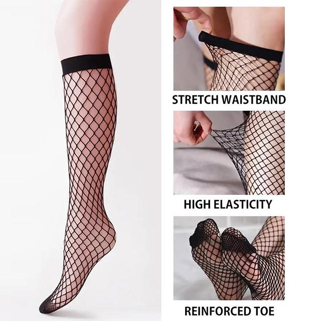 Hot-selling Ladies Fishnet Socks Stockings Black Mesh Net Fishnet Knee High Socks