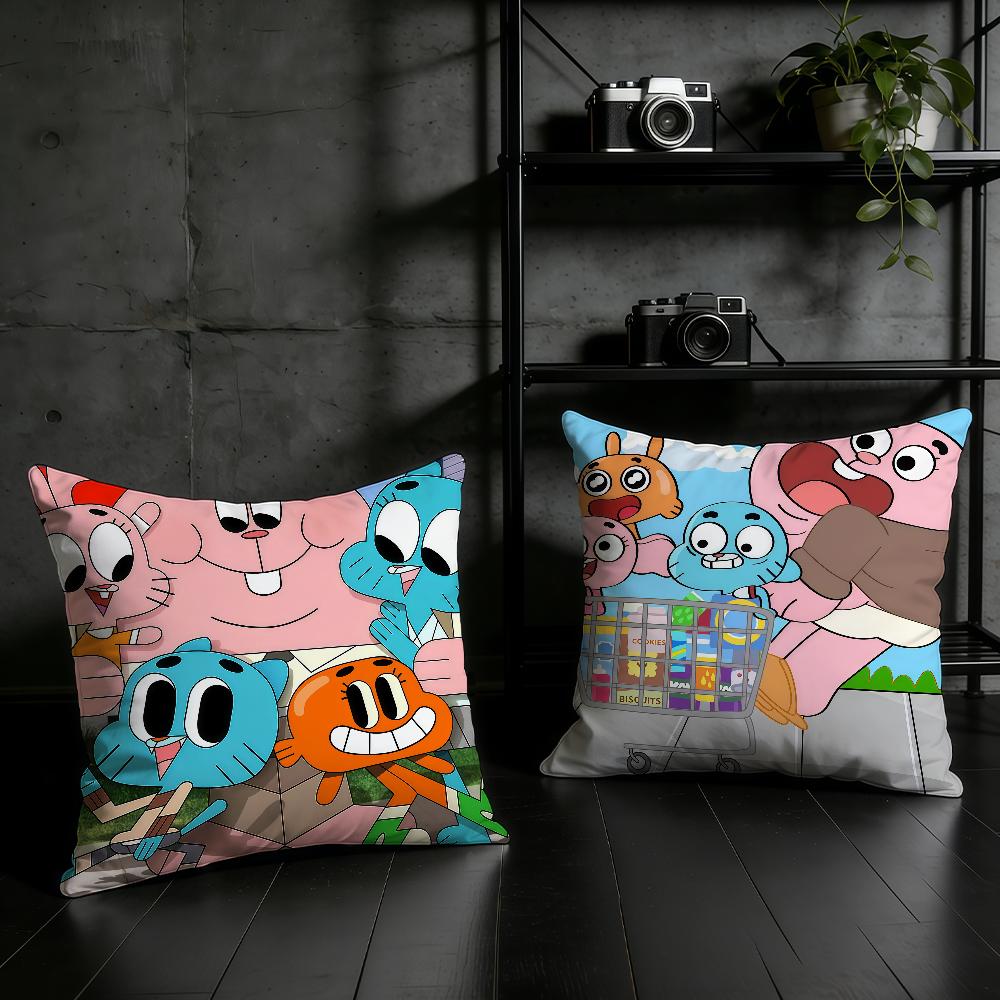 A-Amazing W-World Animation Of G-Gumball cushion cover Home Office Birthday Anniversary Gifts Soft Skin Friendly Cushion Cover