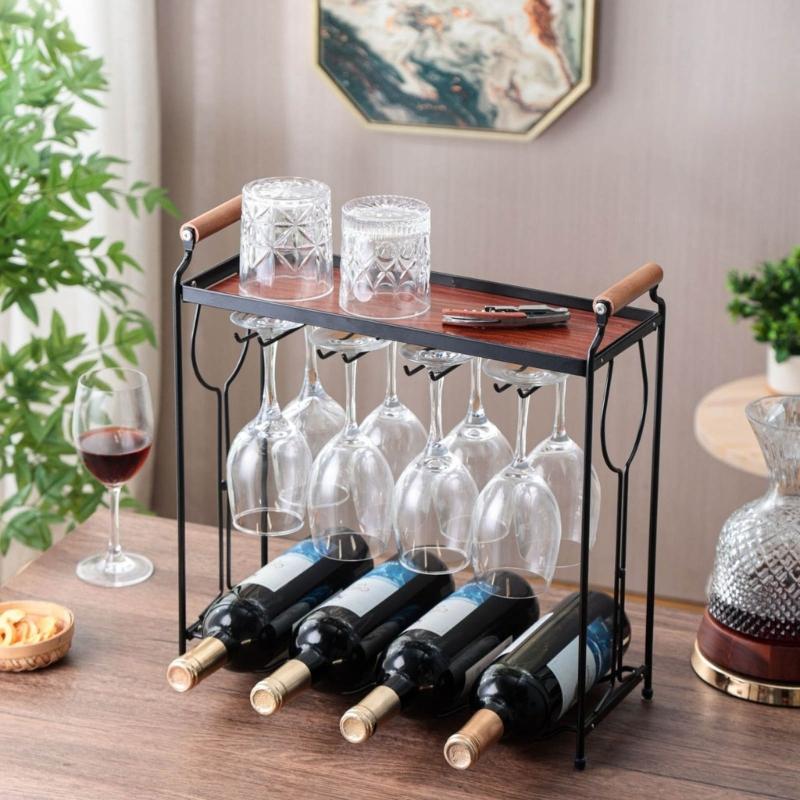 Space Saving Multifunctional Wine Glass Holders And Storage Rack For Kitchens Dining Room Modern Compact Design
