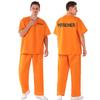Heren Nieuw Zwart Gevangene Halloween Cosplay Volwassen Oranje Gevangenisuniform Kostuum