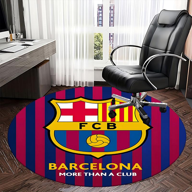 

Килимок-підкладка під крісло Круглий килим-килимок для підлоги FC Barcelona FCB - Килимок для офісу, Можна прати в машині, Нековзкий, Підходить для віталень, спалень 120cm