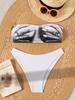 Bandeau Print Sexy Bikini Two Piece Tie Side Set Elegant Comfortable Swimwear