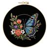 DIY Night Owl Stamped Embroidery Starter Kit with Bamboo Hoop Complete Needlework Craft Kit for Beginners Adults Craft Lover