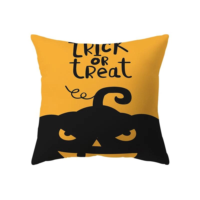 Halloween Theme Throw Pillow Cover Devil Pumpkin Sofa Chair Bed Cushion Home Decor