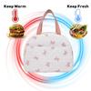 Insulated Quilted Food Thermal Bag Bow Thermal Insulation Bag Portable Ice Pack  for Work, School