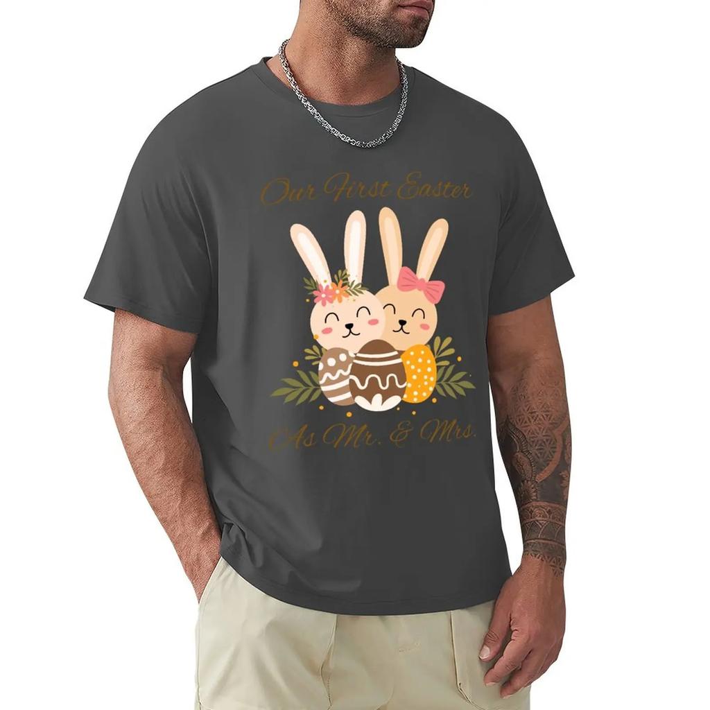 Our First Easter As Mr And Mrs Husband Wife Matching Couple T-Shirt hippie clothes oversized workout shirts