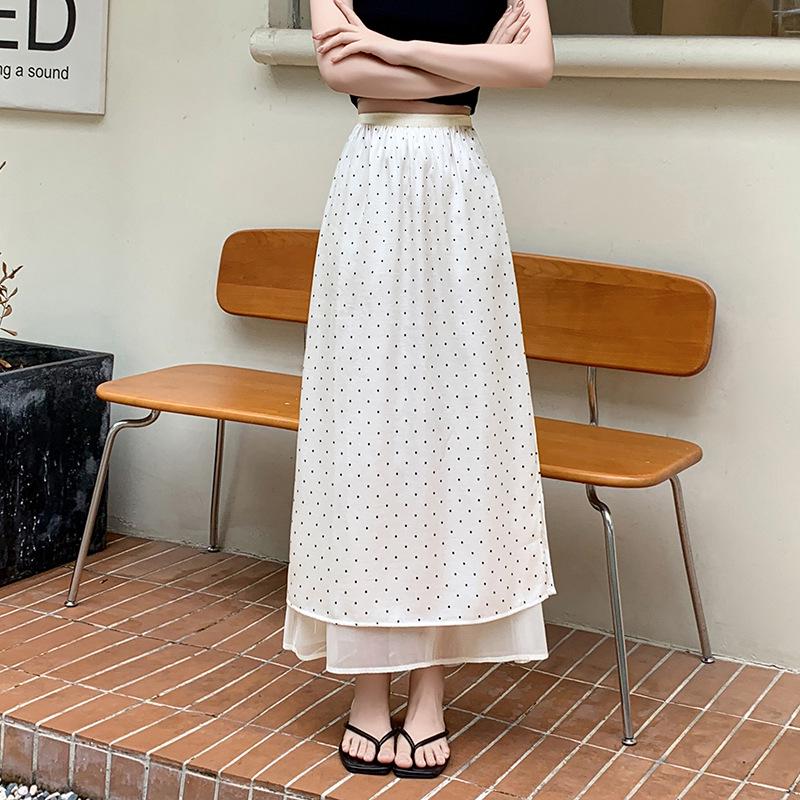Polka Dot Satin A-line Midi Skirt - Spring/Summer 2026 Arrival
