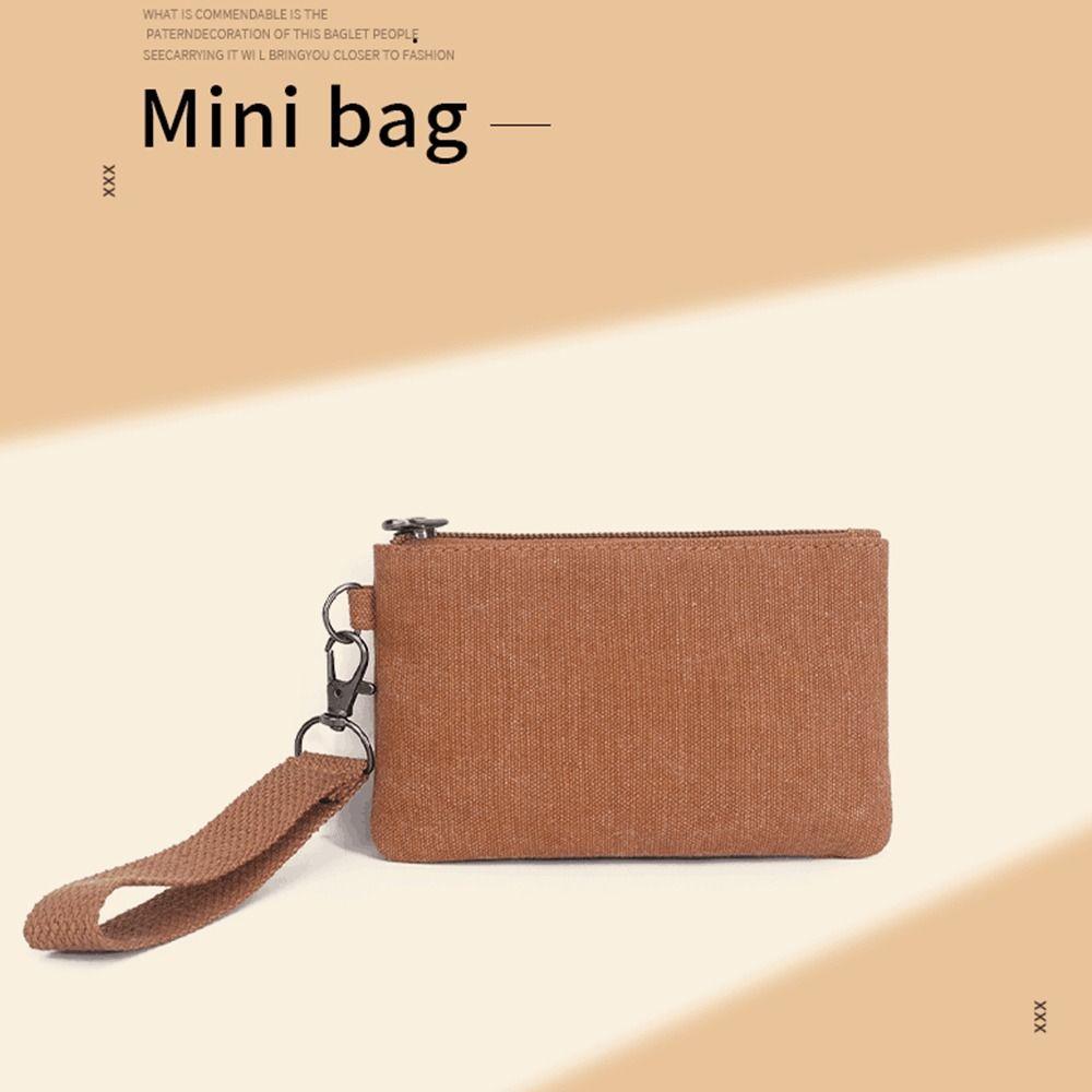 Korean Style Small Item Bag Wrist Bag Card Storage Bag Soft Canvas Coin Purse Travel
