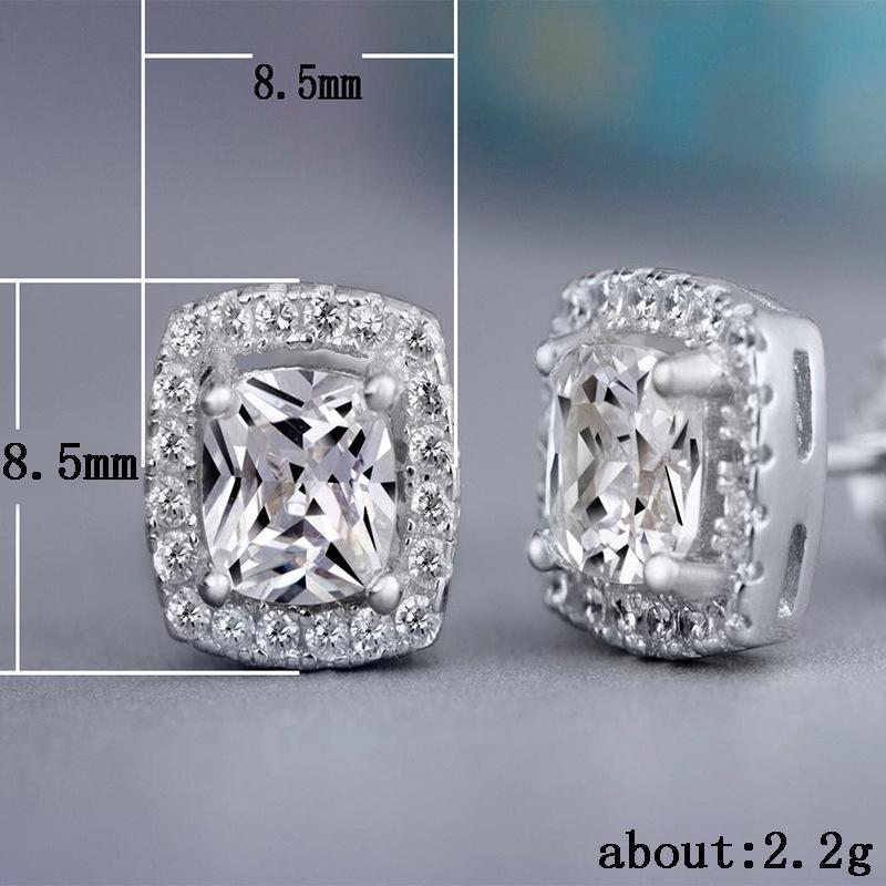 Huitan Simple Versatile Women Stud Earrings Square/Round Shaped Daily Wear Temperament Delicate Ear Piercing Fashion Jewelry