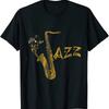 NEW Jazz Day Musician Saxophonist Saxophone T Shirt MADE IN USA Vintage Washed Fashion Soft Slightly Top For Everyday Wear