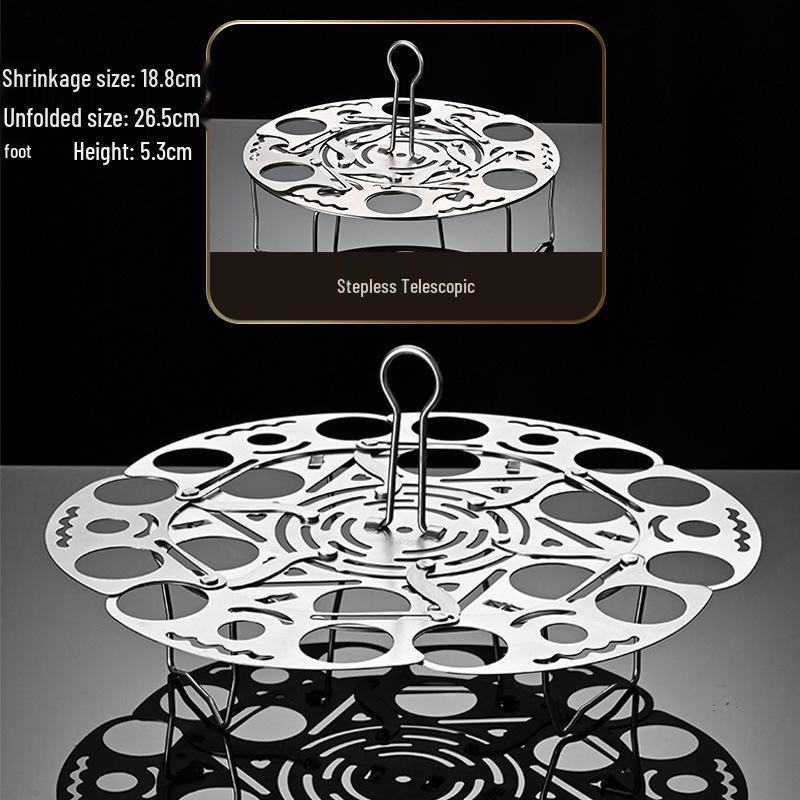 304 Stainless Steel Multi-Functional Rotatable Steaming Rack: Telescopic Folding Tray for Eggs and More