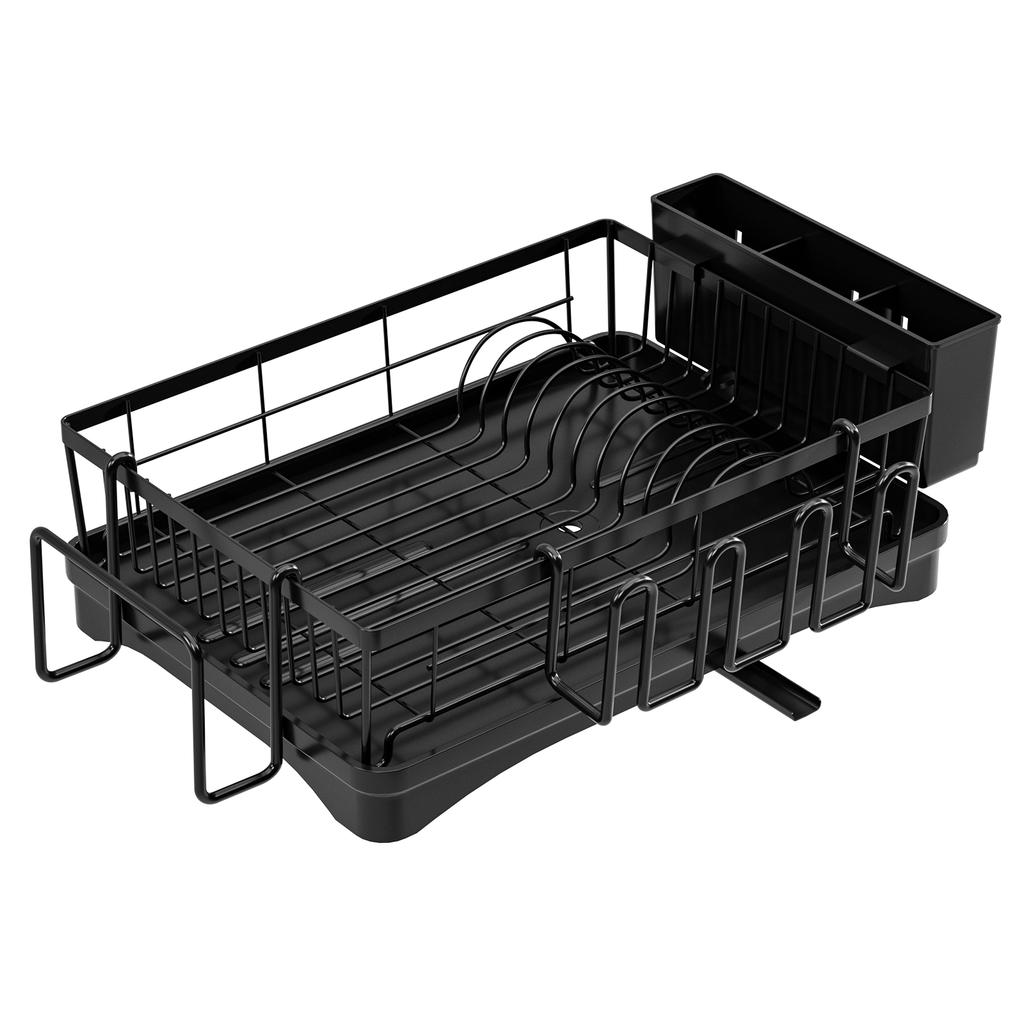 Geschirrabtropfgestell für die Küche - Geschirrständer, Multifunktionales Geschirrabtropfgestell für die Küchenarbeitsplatte, Rostfreies Abtropfgestell mit Besteckhalter