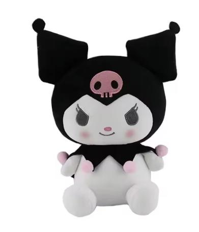 25cm Kawaii Sanrio Plush Toy Jade Dog Kuromi Dressing Doll Stuffed Animal Patung Dolls Birthday Gift Cuddly Fluffy Huggable Comfort Adorable Soft