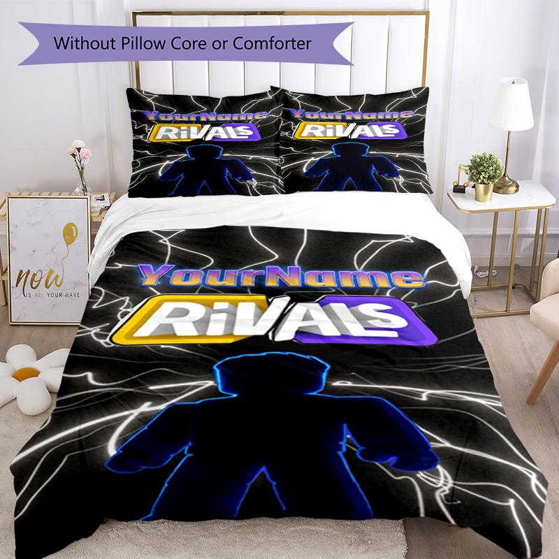 Roblox 50 Customize Your Name Bedding Set Breathable Duvet Cover with Pillowcases Home Decoration Birthday Gift