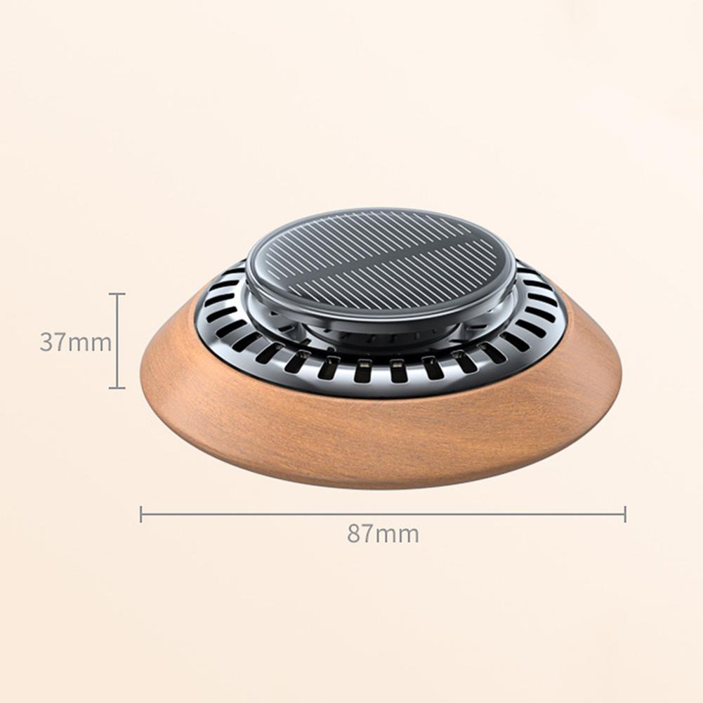 Aromathérapie Voiture Bois Massif Solaire Rotatif Avec Lumière Parfum Voiture Désodorisant Bois Accessoires Voiture