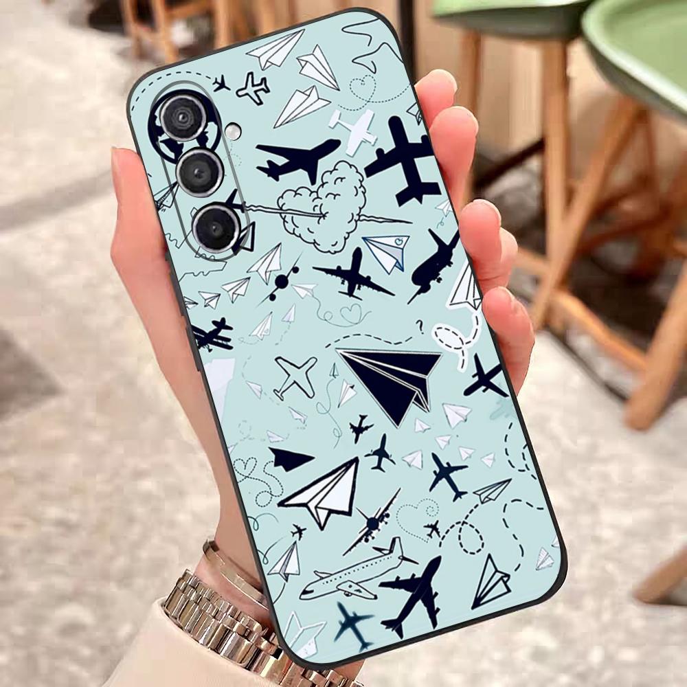 Travel Airplane Route Phone Case For Samsung S25 Edge 24 23 22 21 20 Ultra Plus Fe Galaxy A54 53 34 25 16 Silicon Cover