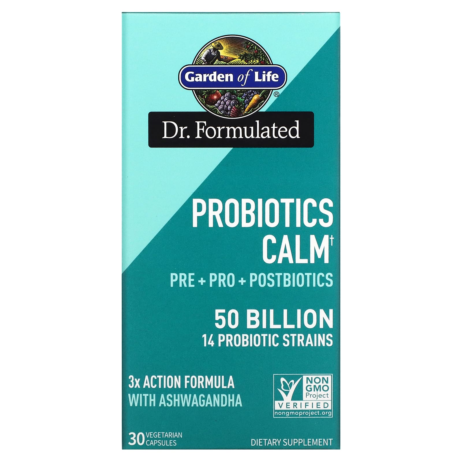 

Garden of Life, probiotic soothing action, 50 billion, 30 veggie capsules