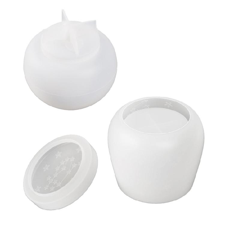 Resins Jar Molds with Lid Molds for Making Candle Cup Jewelry Case