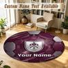 Round Rug Custom NameBurnley Football Pattern Non Slip Carpet Home Floor Decor